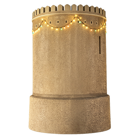 Heritage fort tower lit with festive lights